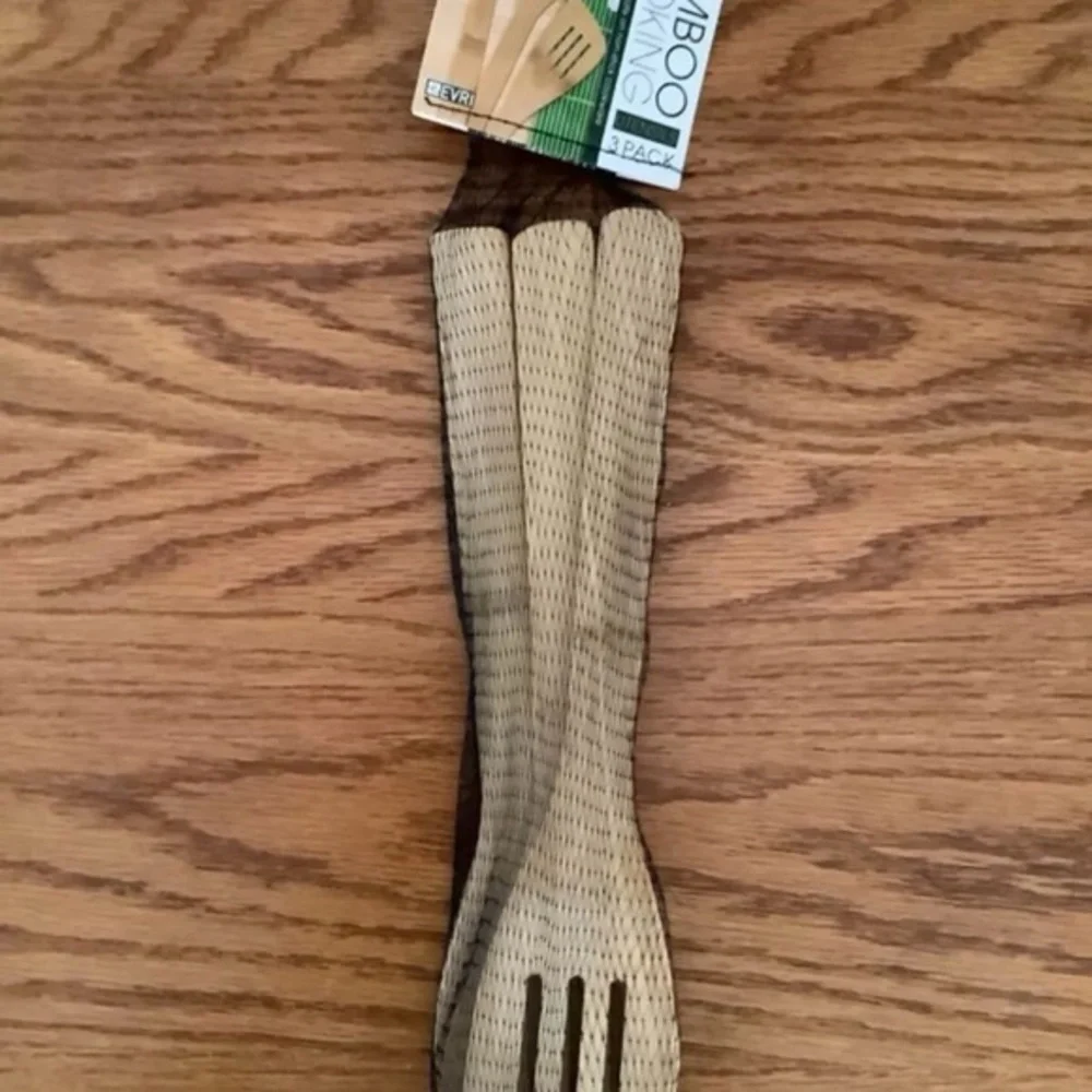 EVRI Bamboo Cooking Utensils Set - Natural and Black